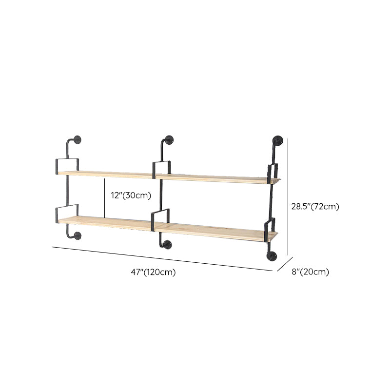 Contemporary Floating Bookshelf Wooden Natural Bookcase with Shelves