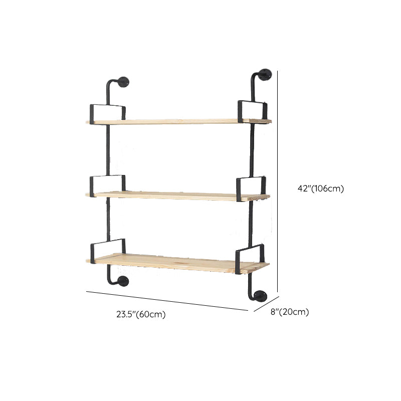 Contemporary Floating Bookshelf Wooden Natural Bookcase with Shelves