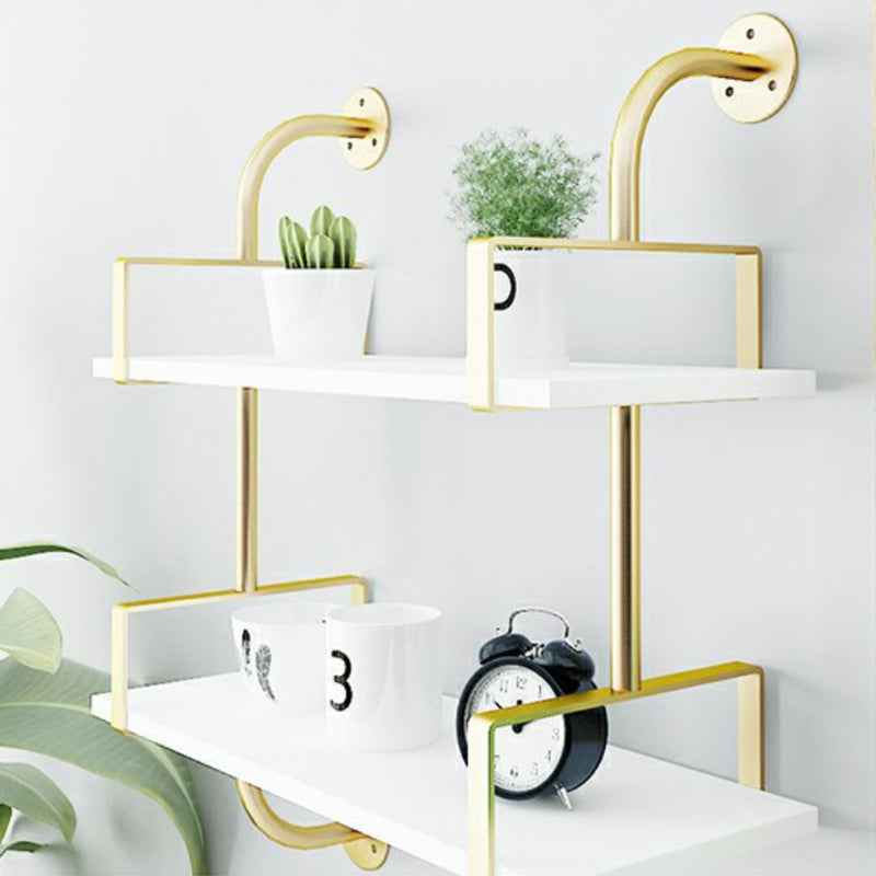 Contemporary White Bookcase Floating Closed Back Bookshelf with Shelves