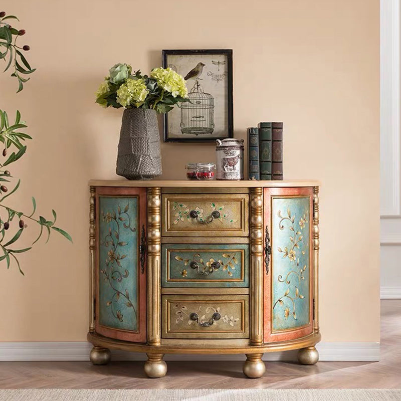 Industrial Distressed Wood Storage Cabinet 2 Doors Rectangle Accent Cabinet
