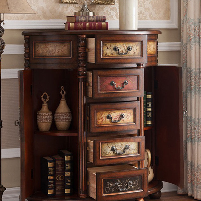 Industrial Distressed Wood Storage Cabinet 2 Doors Rectangle Accent Cabinet