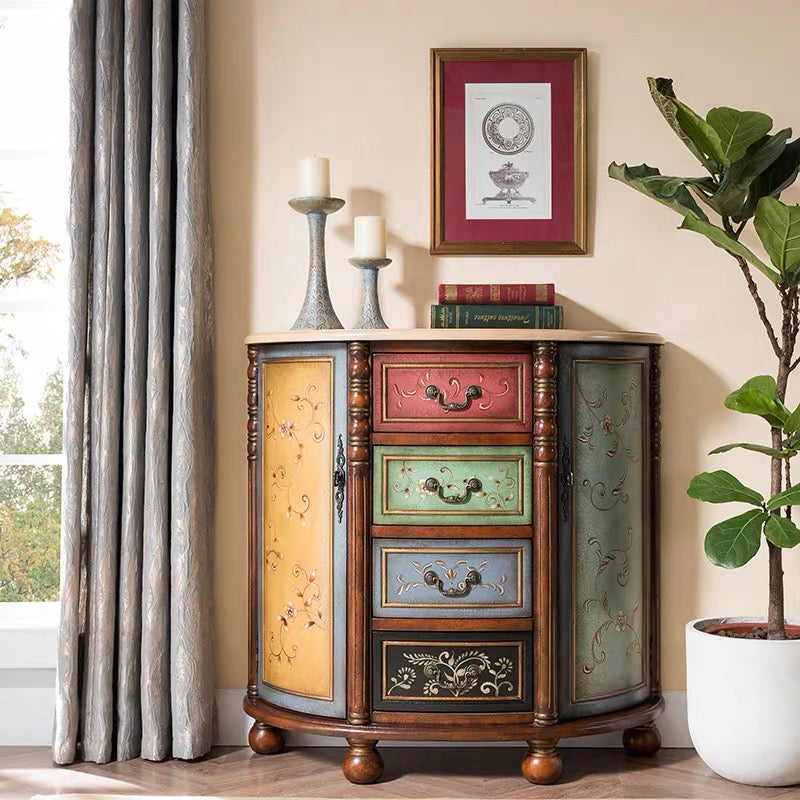 Industrial Distressed Wood Storage Cabinet 2 Doors Rectangle Accent Cabinet