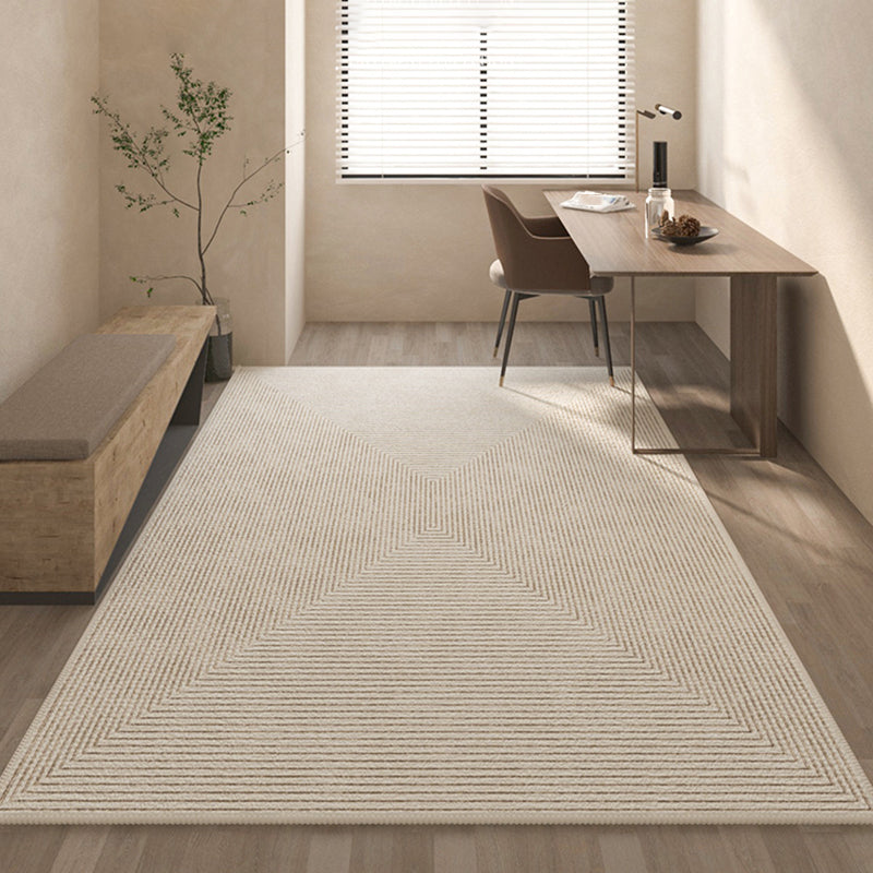 Polyster Rectangle Carpet Striped Printed Living Room Area Rug Non-Slip Backing Carpet