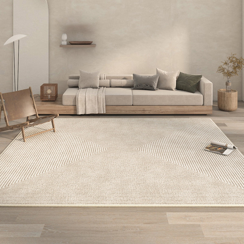 Polyster Rectangle Carpet Striped Printed Living Room Area Rug Non-Slip Backing Carpet
