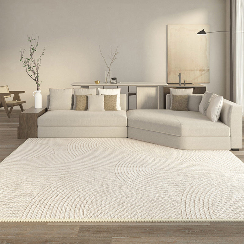 Polyster Rectangle Carpet Striped Printed Living Room Area Rug Non-Slip Backing Carpet