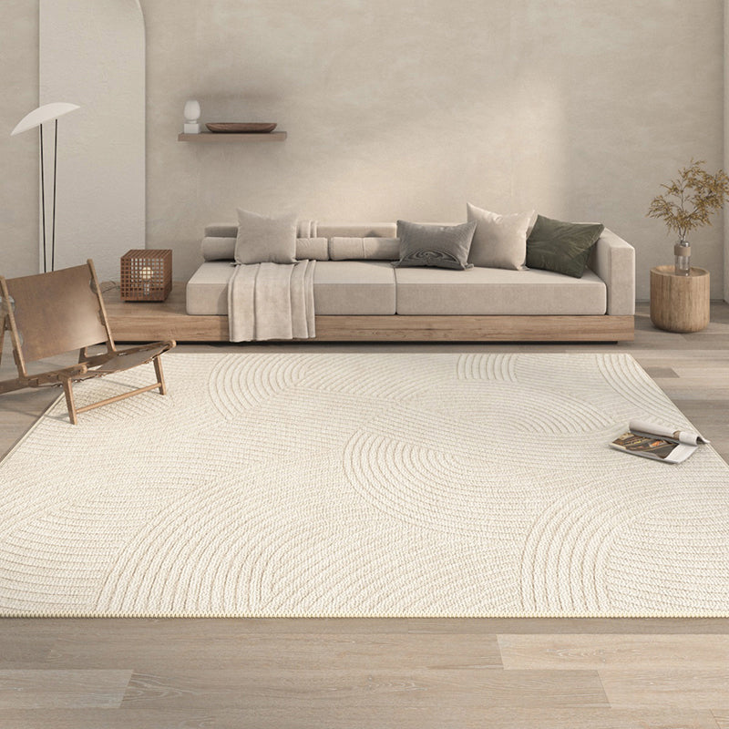 Polyster Rectangle Carpet Striped Printed Living Room Area Rug Non-Slip Backing Carpet