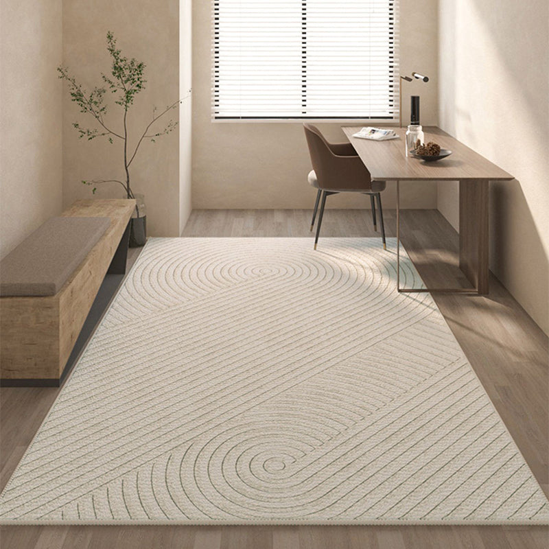 Polyster Rectangle Carpet Striped Printed Living Room Area Rug Non-Slip Backing Carpet