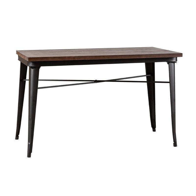 Industrial Dark Brown Dining Table Set 1/2/3/5 Pcs Solid Wood Dinette Set