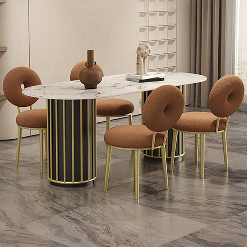 Glam Stone Furniture 1/5 Pcs Standard Height Dining Room Furniture Set for Home