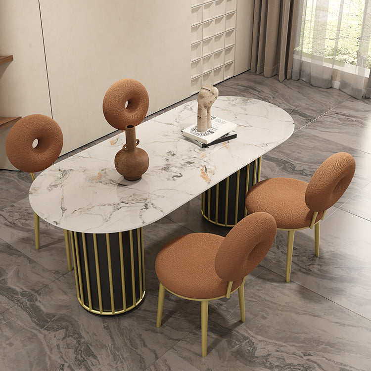 Glam Stone Furniture 1/5 Pcs Standard Height Dining Room Furniture Set for Home
