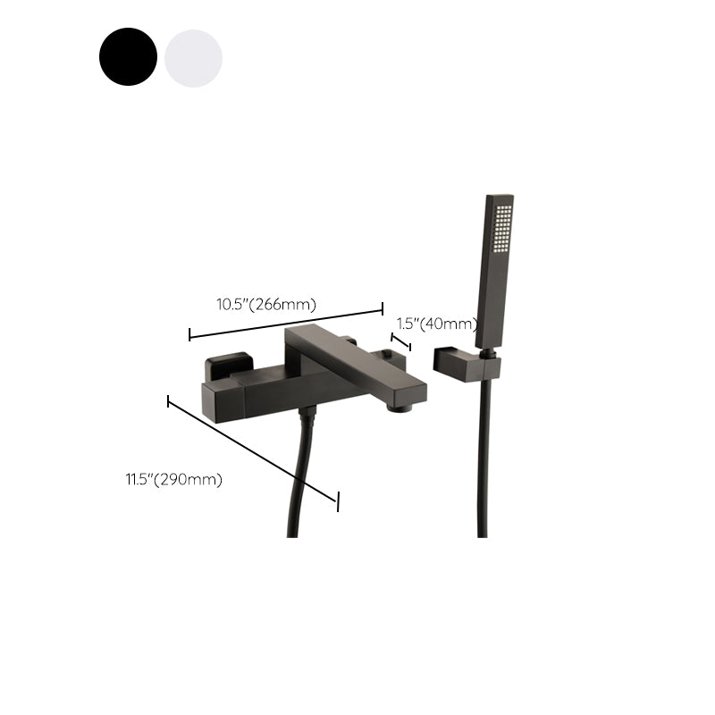 Modern Tub Spout Trim Brass Wall Mounted with Hand Shower Tub Faucet