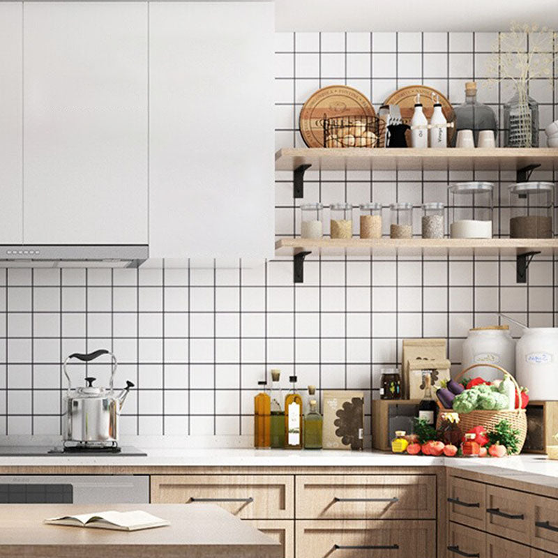 12" x 24"White Subway Tile Mixed Material Rectangular Kitchen and Bathroom Wall Tile
