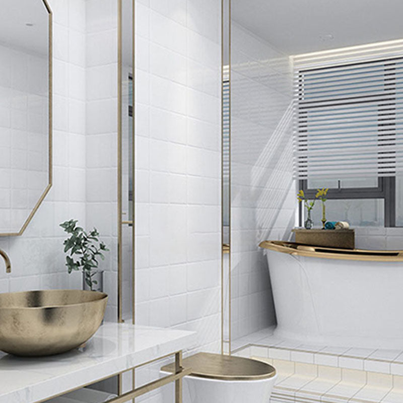 12" x 24"White Subway Tile Mixed Material Rectangular Kitchen and Bathroom Wall Tile