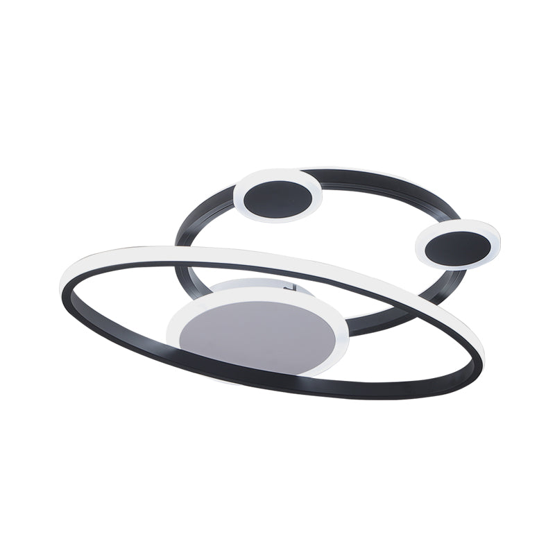 16.5 "/20.5" W Oval Ring Unterputze Licht Modernist Acryl LED-Schlafzimmer nah an Deckenlampe in Schwarz, Warm/Weißes Licht