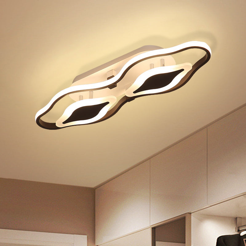 Gafas de natación semi flushmount iluminación contemporánea acrílico dormitorio led techo monte en negro
