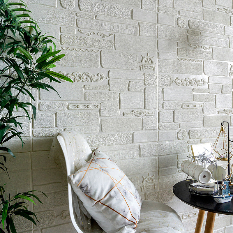 Modern Wall Paneling Peel and Stick Brick 3D Print Waterproof Wall Panel