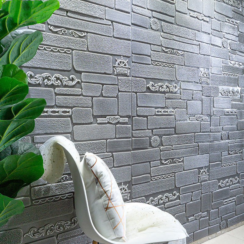 Modern Wall Paneling Peel and Stick Brick 3D Print Waterproof Wall Panel