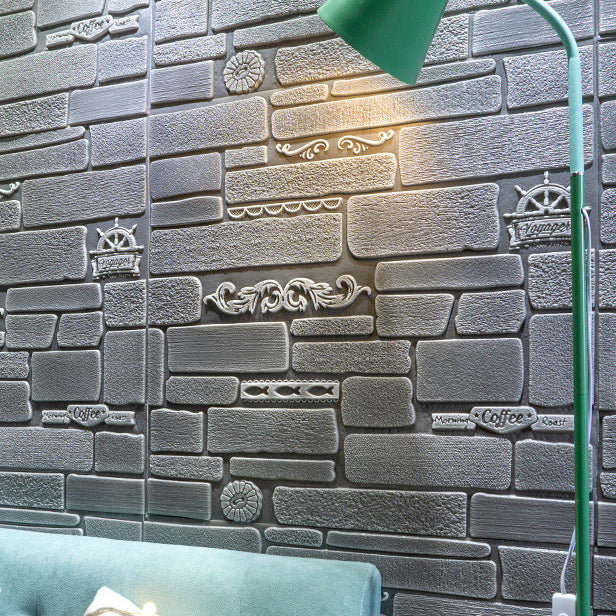 Modern Wall Paneling Peel and Stick Brick 3D Print Waterproof Wall Panel