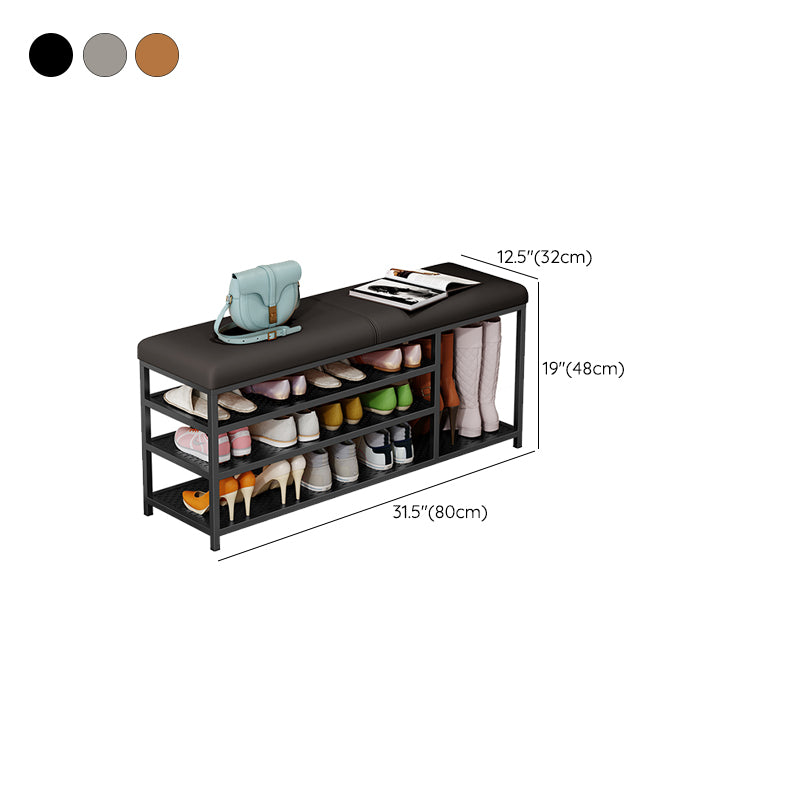 Modern Entryway Bench Cushioned Rectangle Shoe Storage Seating Bench