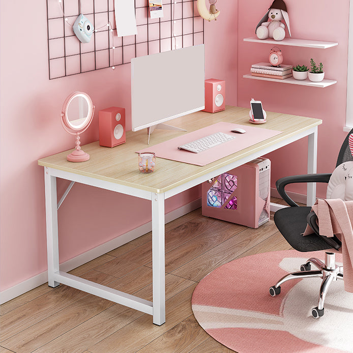 Contemporary Wooden Office Desk Sled Base Writing Desk with Steel Legs