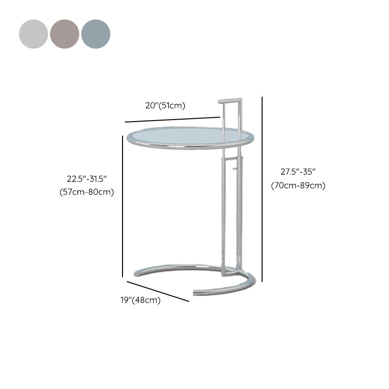 20" Wide Contemporary Corner Table Metal Round Accent Side Table