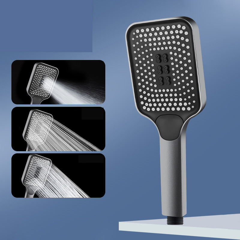 Modern Rectangular Hand Shower in Black 3 Sprays Wall-Mount Hand Shower