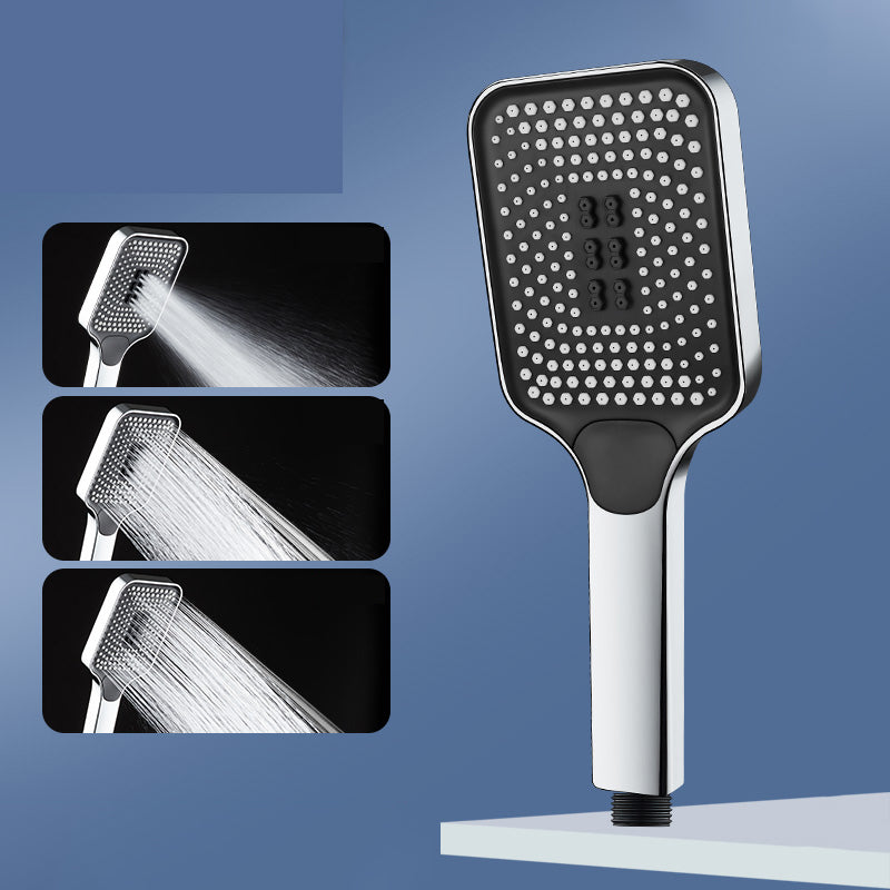 Modern Rectangular Hand Shower in Black 3 Sprays Wall-Mount Hand Shower