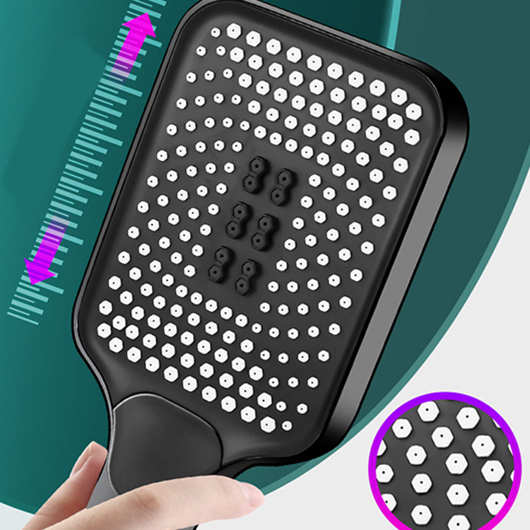 Modern Rectangular Hand Shower in Black 3 Sprays Wall-Mount Hand Shower