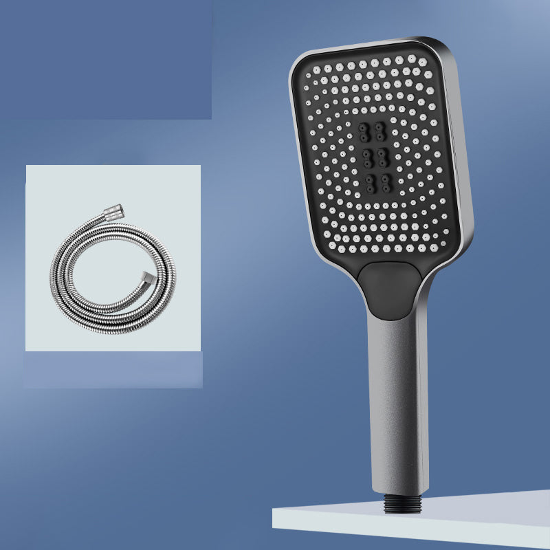 Modern Rectangular Hand Shower in Black 3 Sprays Wall-Mount Hand Shower