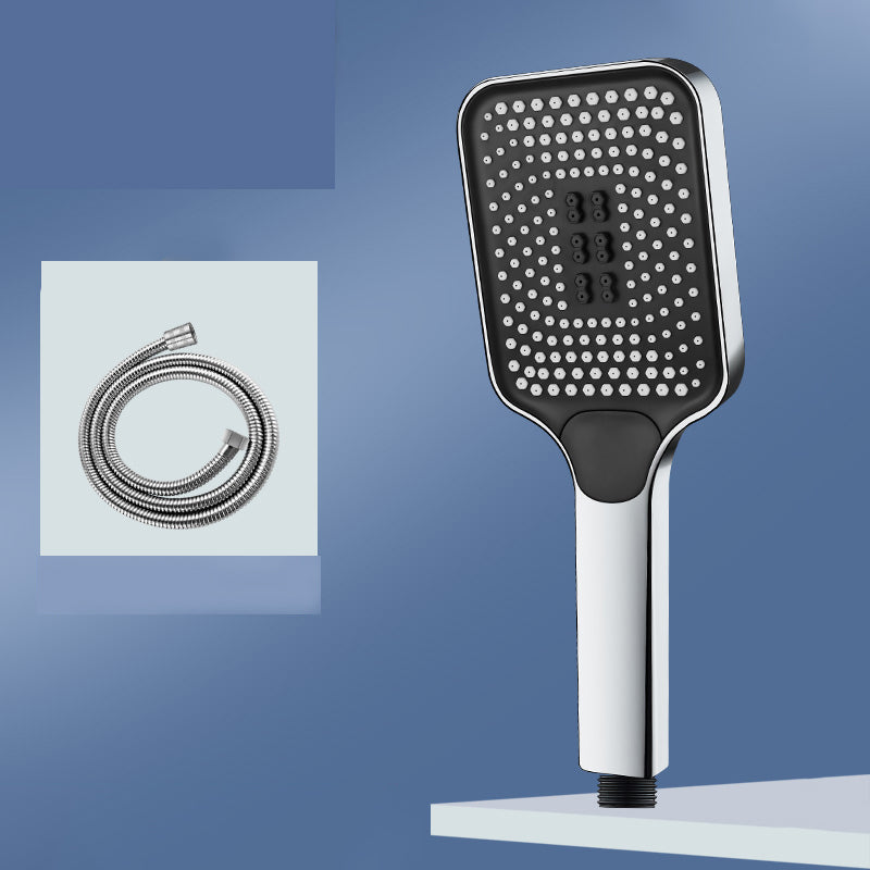 Modern Rectangular Hand Shower in Black 3 Sprays Wall-Mount Hand Shower