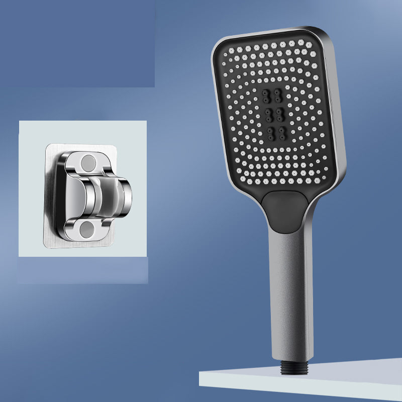 Modern Rectangular Hand Shower in Black 3 Sprays Wall-Mount Hand Shower