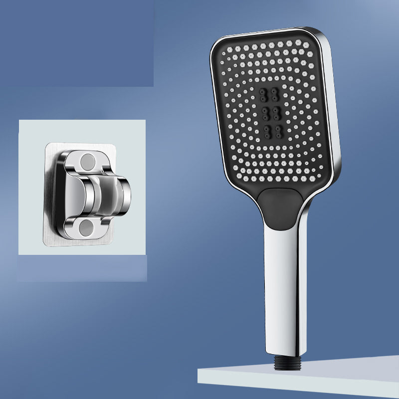 Modern Rectangular Hand Shower in Black 3 Sprays Wall-Mount Hand Shower