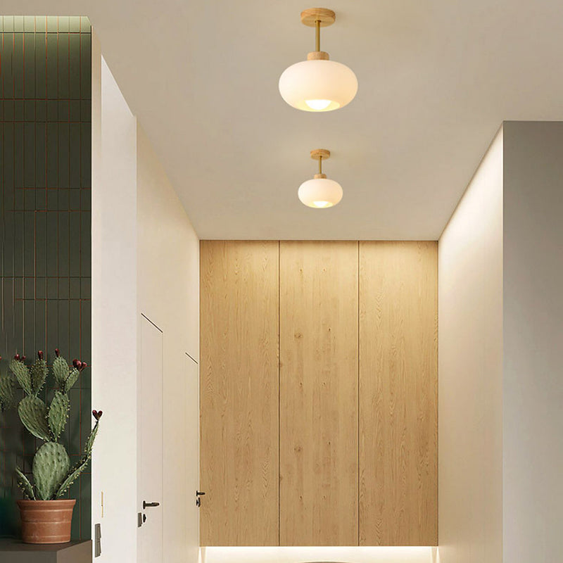Nordic Ceiling Light Wooden Flush Mount Ceiling Light Fixture for Bedroom