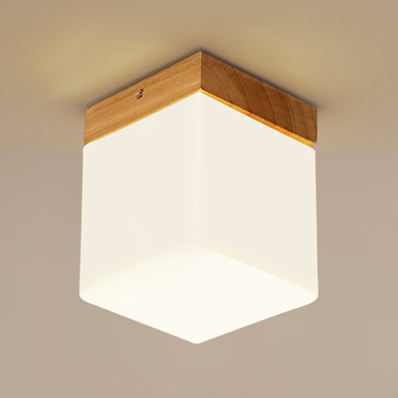 Modern Ceiling Light Wooden Flush Mount Ceiling Light Fixture for Bedroom