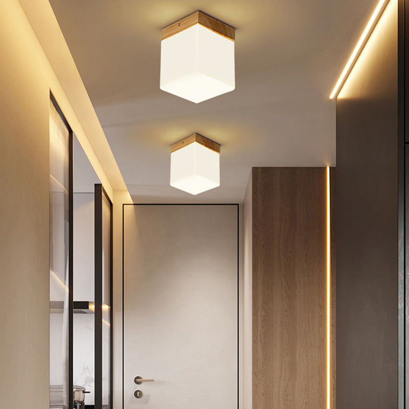 Modern Ceiling Light Wooden Flush Mount Ceiling Light Fixture for Bedroom