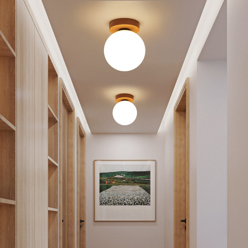 Modern Ceiling Light Wooden Flush Mount Ceiling Light Fixture for Bedroom