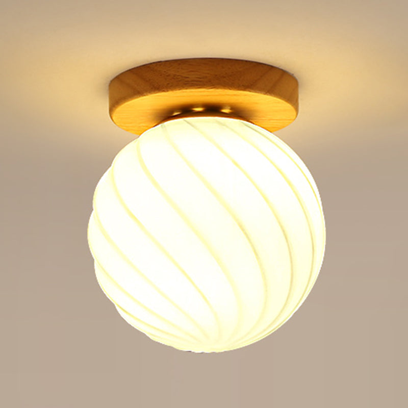 Modern Ceiling Light Wooden Flush Mount Ceiling Light Fixture for Bedroom