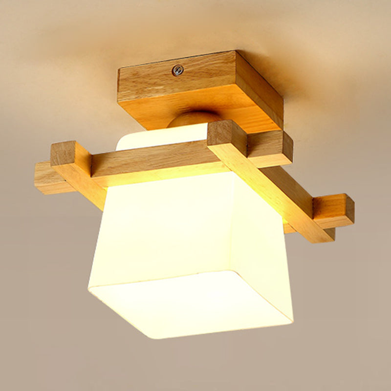 Modern Ceiling Light Wooden Flush Mount Ceiling Light Fixture for Bedroom