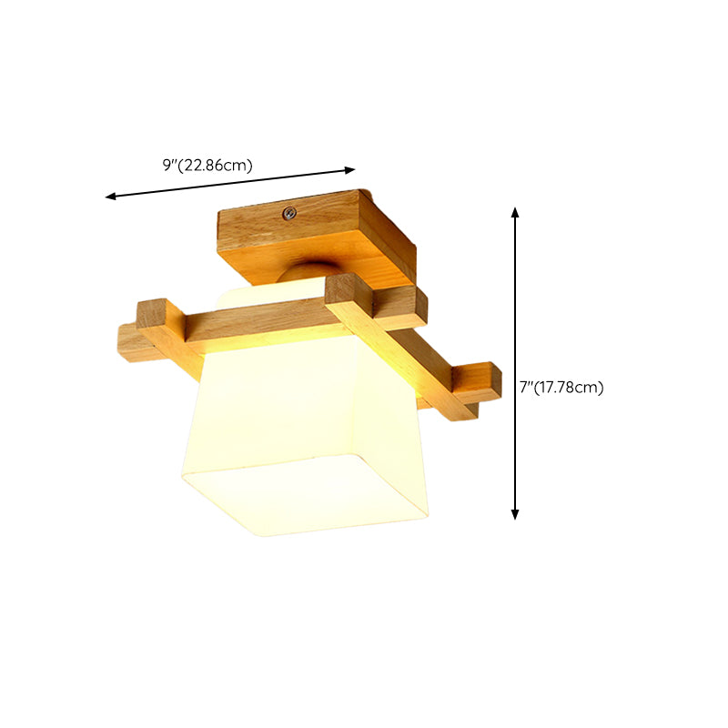 Modern Ceiling Light Wooden Flush Mount Ceiling Light Fixture for Bedroom