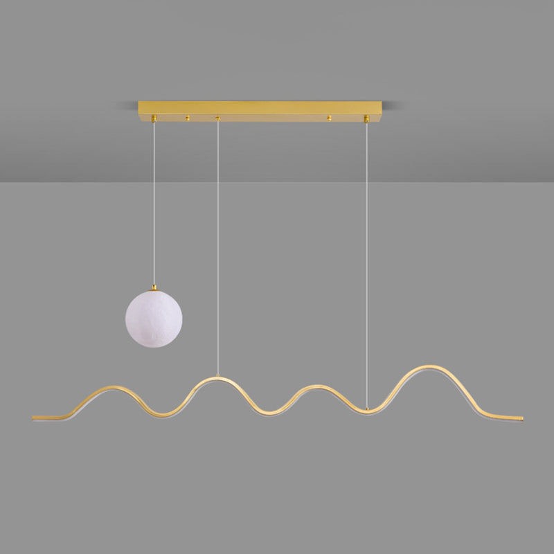 2-Light White/Black/Golden Modernism Kitchen Island Lighting Unique LED Ceiling Light