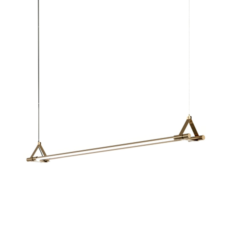 LED Linear Kitchen Island Lighting in Gold Contemporary Solid Brass Ceiling Pendant