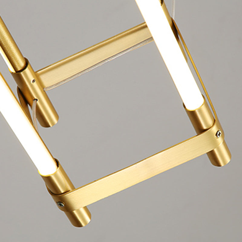 LED Linear Kitchen Island Lighting in Gold Contemporary Solid Brass Ceiling Pendant