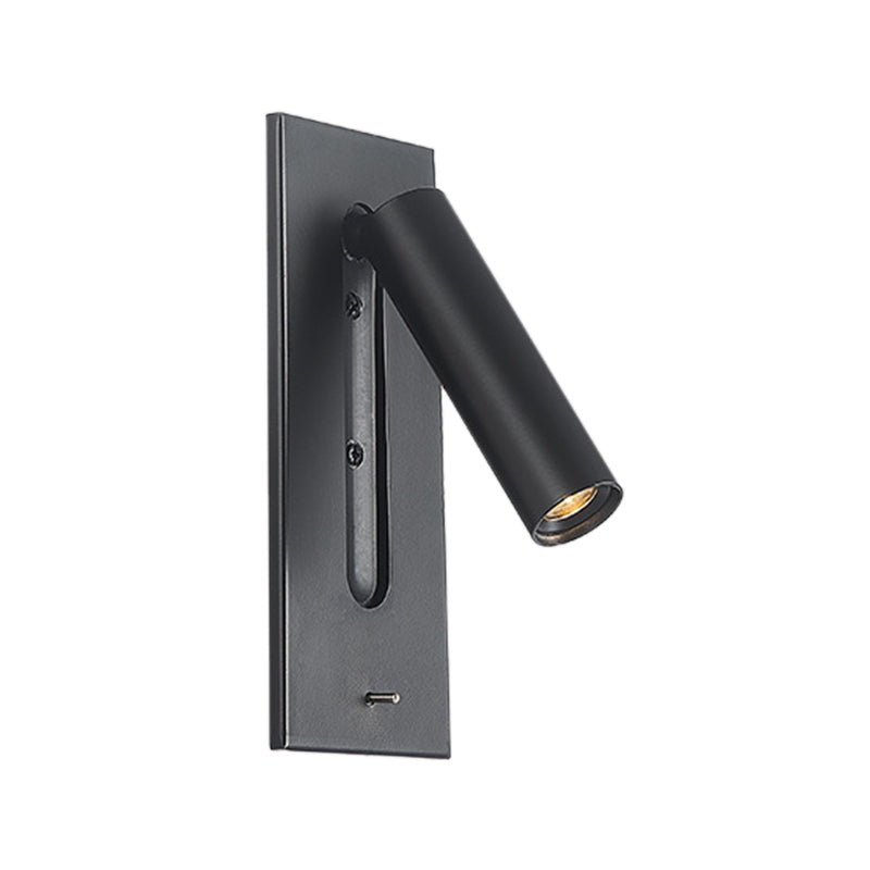 LED Modern Metal Wall Sconce Cylinder Shape Wall Light with Glass Shade for Living Room