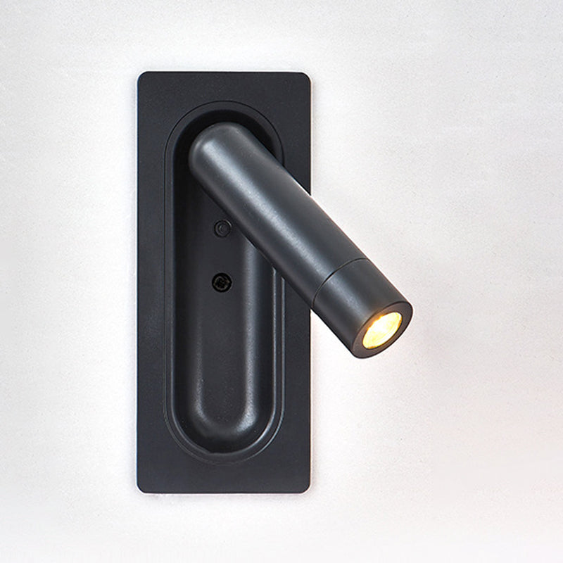 LED Modern Metal Wall Sconce Cylinder Shape Wall Light with Glass Shade for Living Room