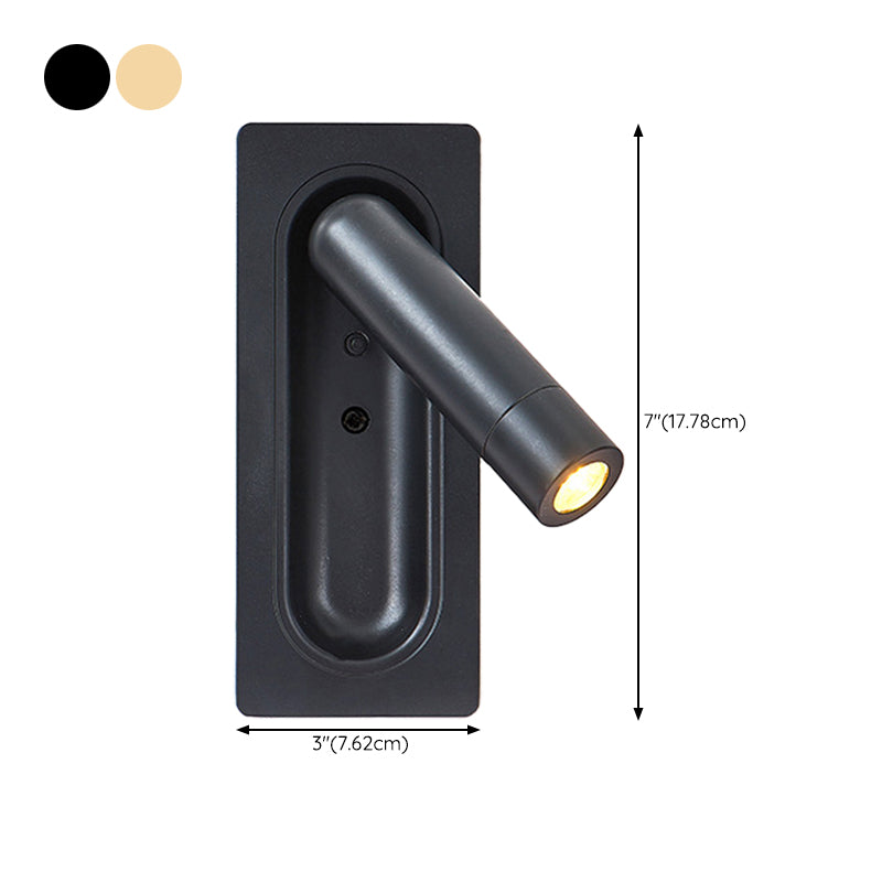 LED Modern Metal Wall Sconce Cylinder Shape Wall Light with Glass Shade for Living Room