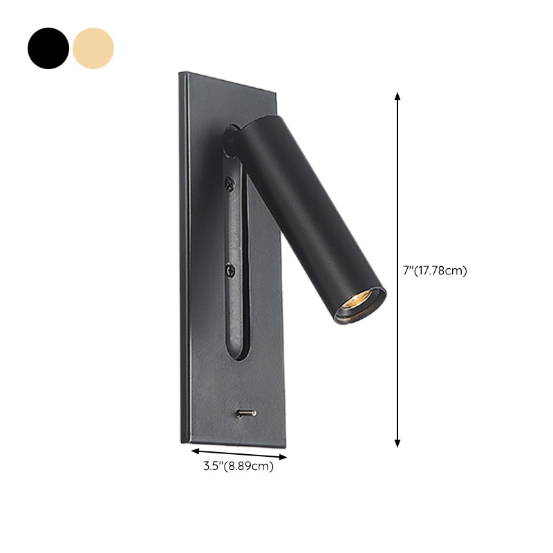 LED Modern Metal Wall Sconce Cylinder Shape Wall Light with Glass Shade for Living Room