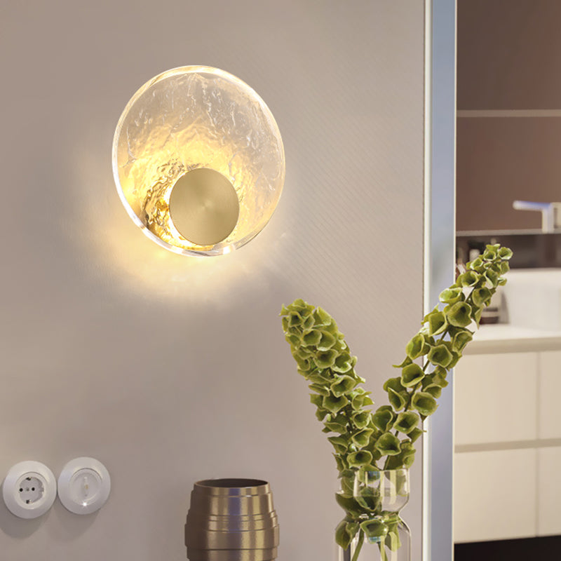 Modern Crystal Shade Wall Lighting Fixtures 1-Light Wall Lamp for Bedroom