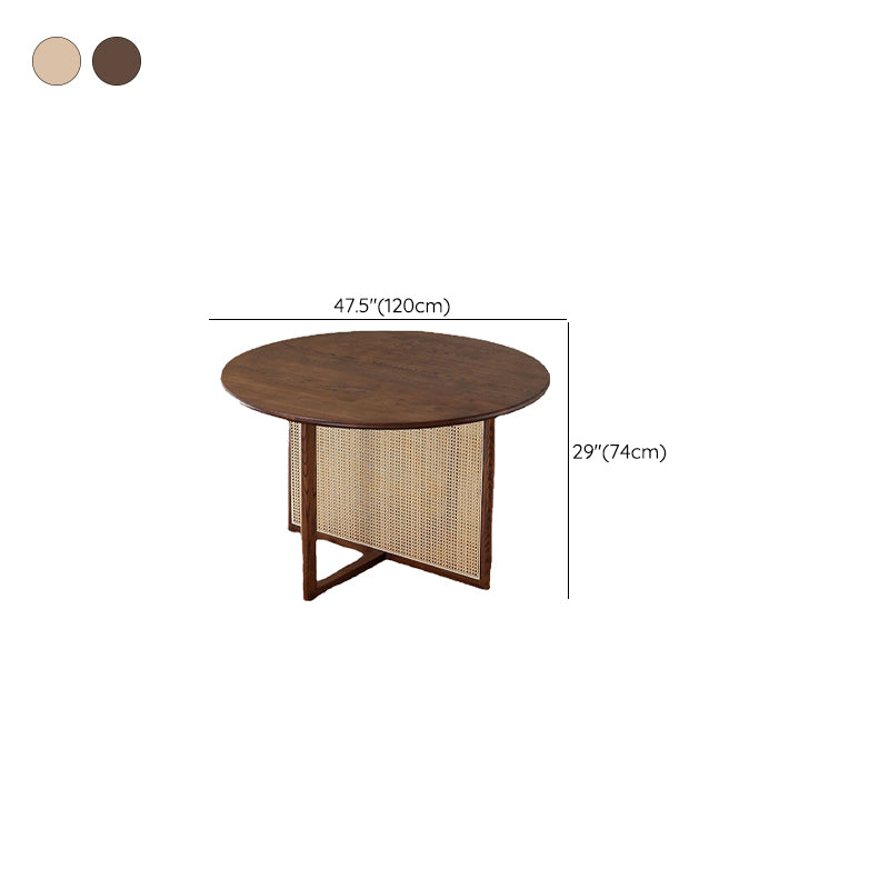 Modern Round Dining Room Table Solid Wood Dining Table for Kitchen