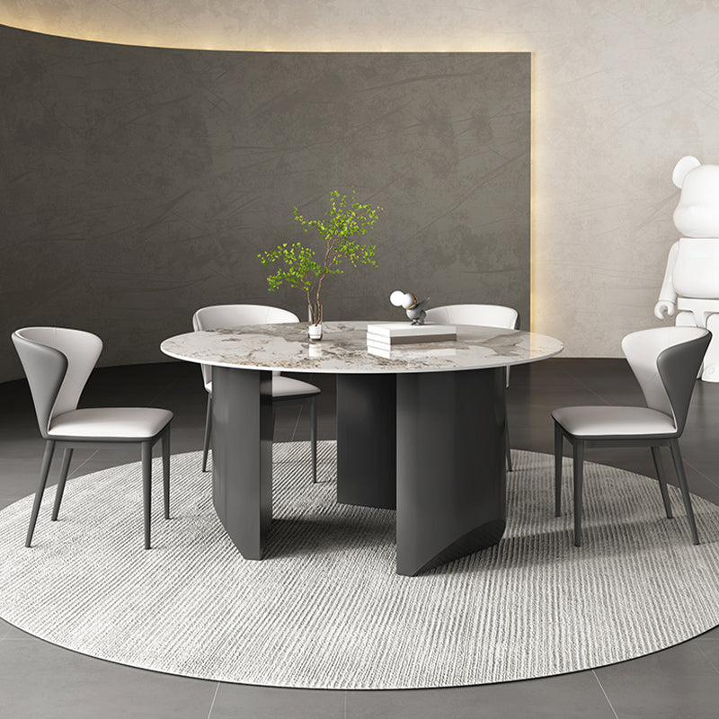 Grey Base Dining Site Table Contemporary Round Dining Room Table