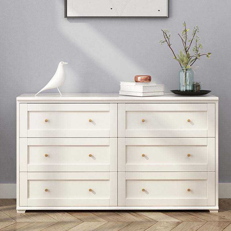 Modern Horizontal Double Dresser Birch Wood Storage Dresser for Bedroom
